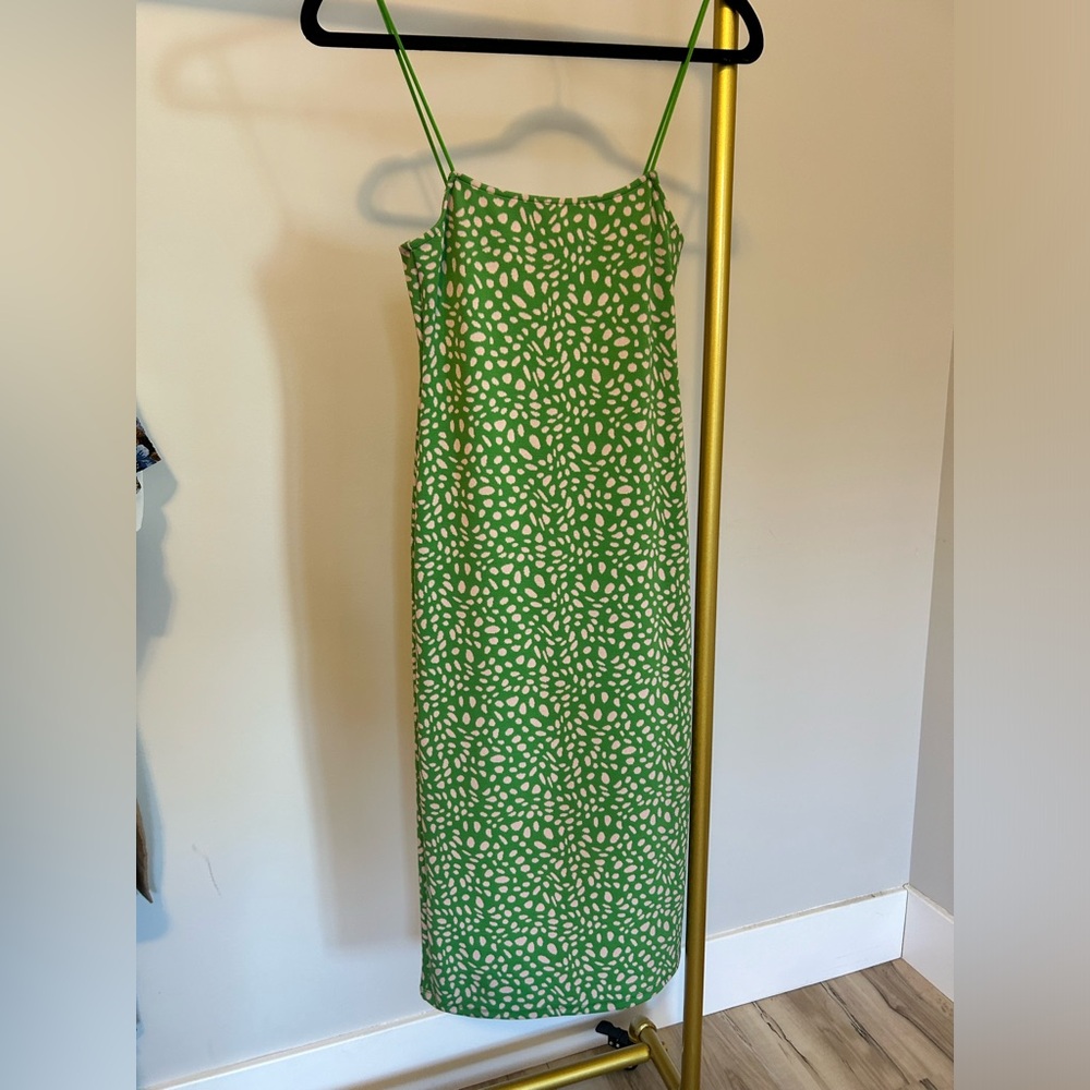 Zara Print Fitted Midi 👗 Dress